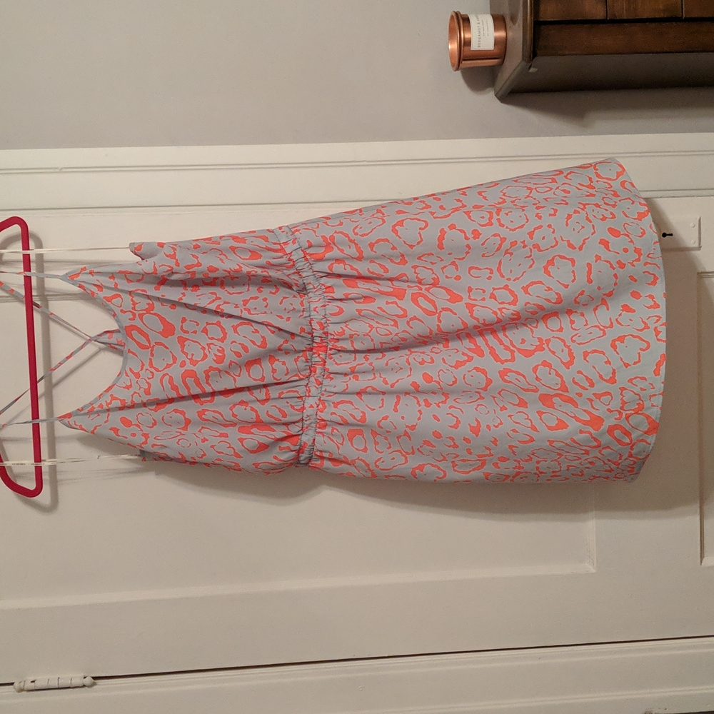 Coral and gray animal print dress